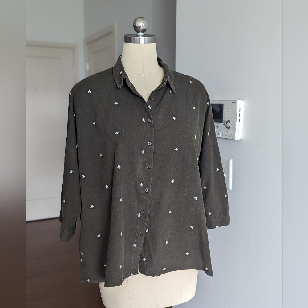 Green boxy star blouse 14
